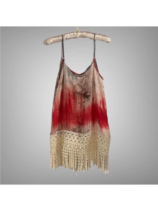 entro Tops - Entro Tie Dye Lace Fringe Cami Size Medium